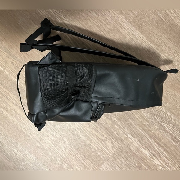 Black Leather Backpack - Picture 7 of 8